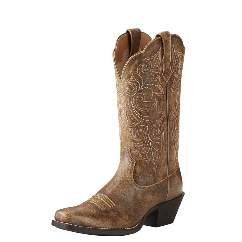 Ariat Round Up Square Toe - Western Laarzen Bruin Dames - 11347-661